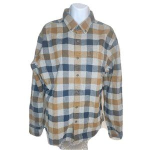 Eddie Bauer Shirt Mens L Plaid Flannel Button Up Long Sleeve Classic Fit